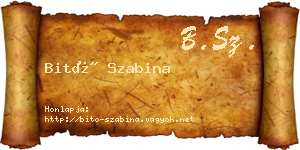 Bitó Szabina névjegykártya
